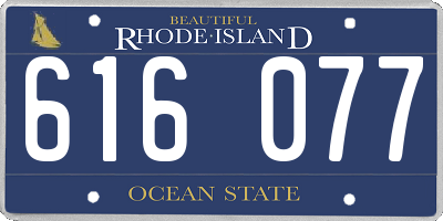 RI license plate 616077