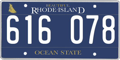 RI license plate 616078
