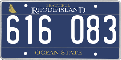 RI license plate 616083