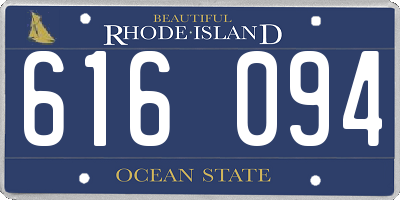 RI license plate 616094