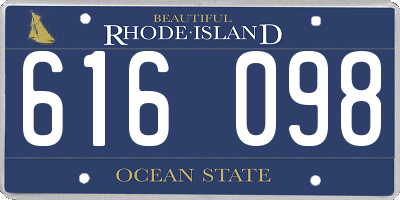 RI license plate 616098