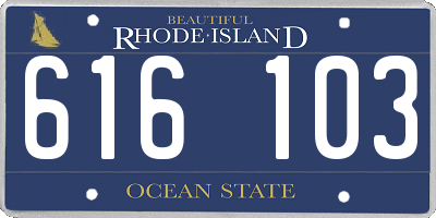 RI license plate 616103