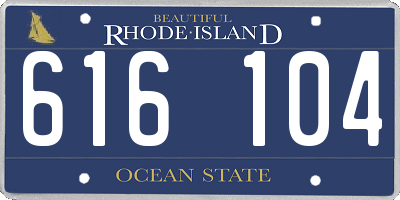 RI license plate 616104