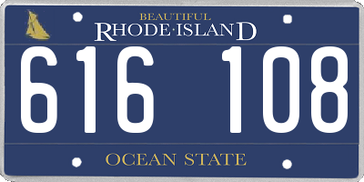 RI license plate 616108