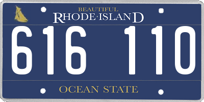 RI license plate 616110