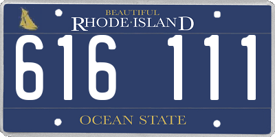 RI license plate 616111