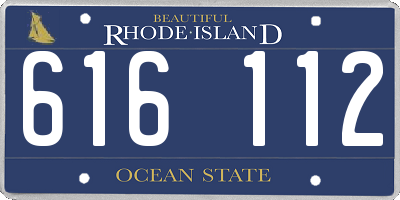 RI license plate 616112