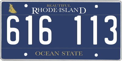 RI license plate 616113