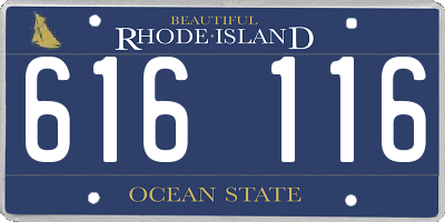 RI license plate 616116