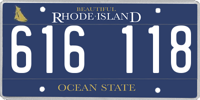 RI license plate 616118