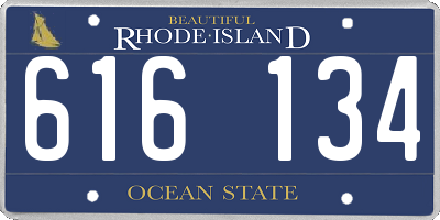 RI license plate 616134