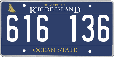 RI license plate 616136