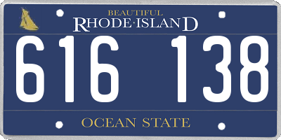 RI license plate 616138