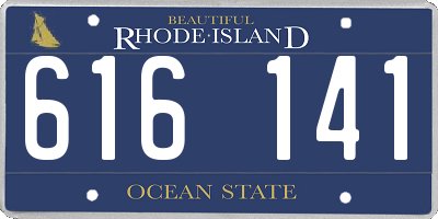 RI license plate 616141