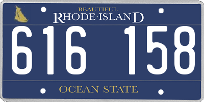 RI license plate 616158