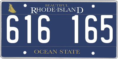 RI license plate 616165