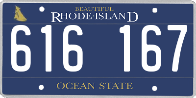 RI license plate 616167