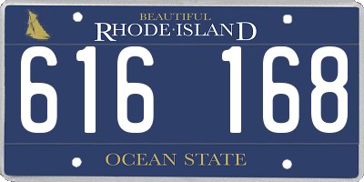 RI license plate 616168