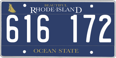 RI license plate 616172
