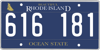 RI license plate 616181