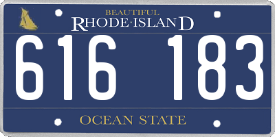 RI license plate 616183