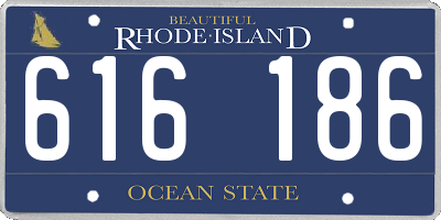 RI license plate 616186