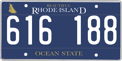 RI license plate 616188