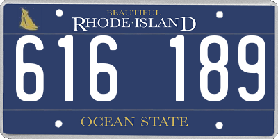 RI license plate 616189