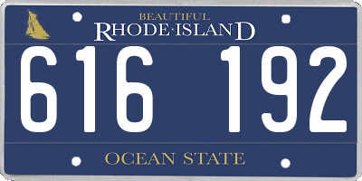 RI license plate 616192