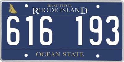 RI license plate 616193