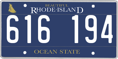 RI license plate 616194