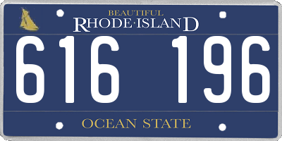 RI license plate 616196