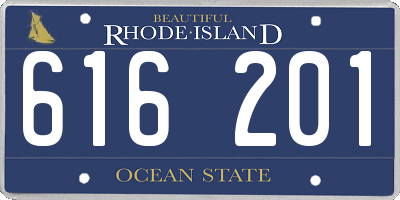 RI license plate 616201