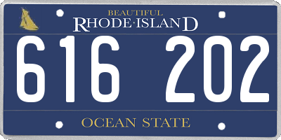 RI license plate 616202