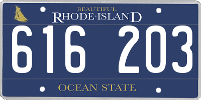 RI license plate 616203