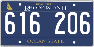 RI license plate 616206
