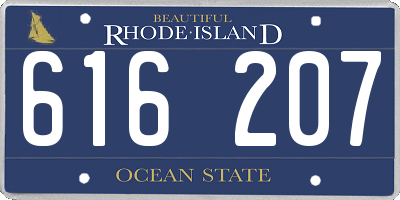 RI license plate 616207