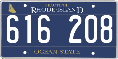 RI license plate 616208
