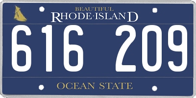 RI license plate 616209