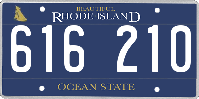RI license plate 616210