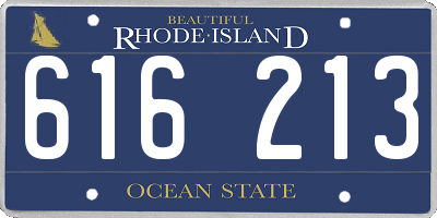 RI license plate 616213