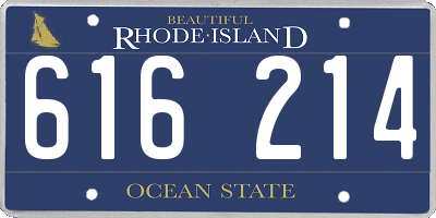 RI license plate 616214