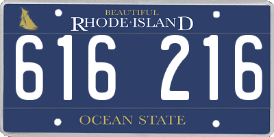 RI license plate 616216