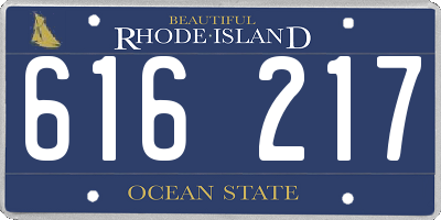 RI license plate 616217