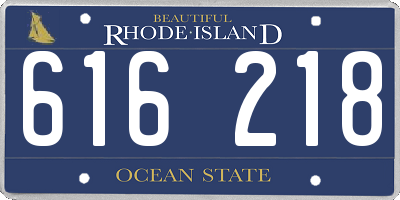 RI license plate 616218