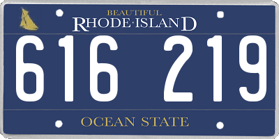 RI license plate 616219