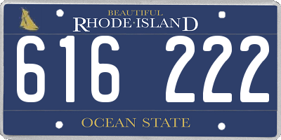 RI license plate 616222