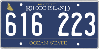 RI license plate 616223