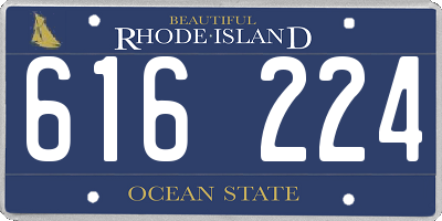 RI license plate 616224