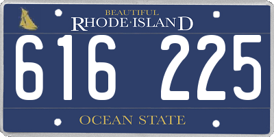 RI license plate 616225